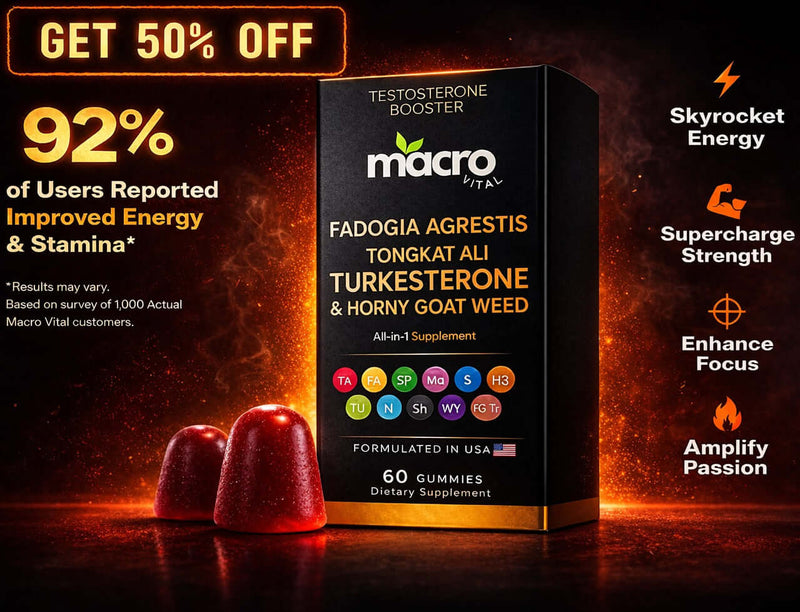 MACRO VITAL Natural Testosterone Booster Supplement